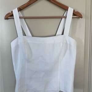 Quince Elegant White Linen Camisole
